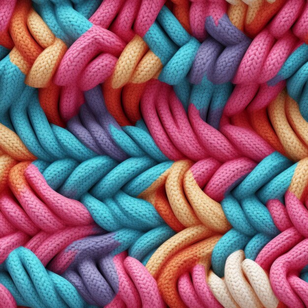 Vibrant Pastel Knitted Abstract Pattern In 3d