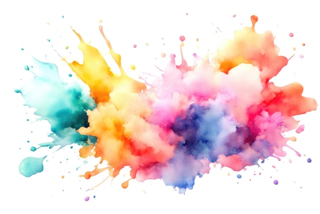 Vibrant Pastel Rainbow Watercolor Explosion