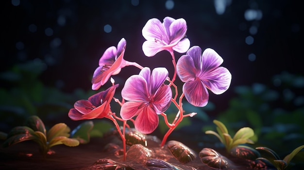 Vibrant Pelargonium Blossom in Full Bloom AI Generated Photo