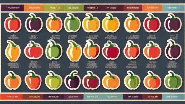 Photo vibrant pepper varieties