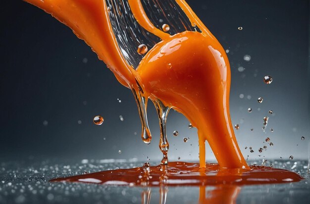 Photo vibrant photo of dripping carrot ju