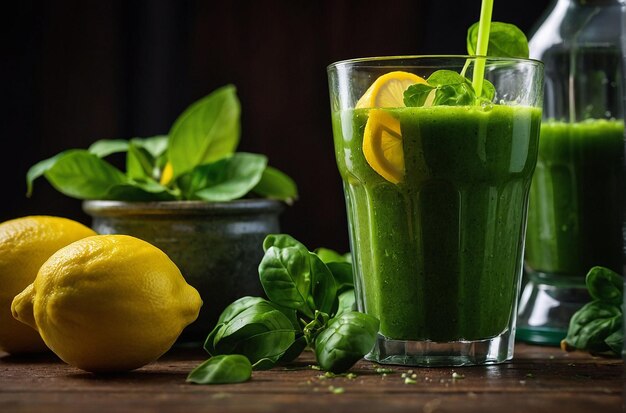 Photo vibrant photo of lemon juice add