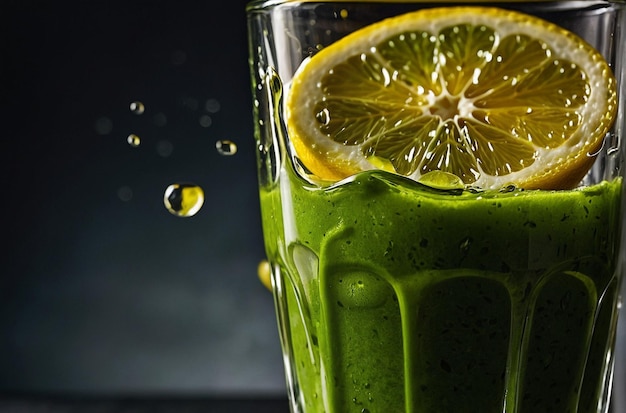 Photo vibrant photo of lemon juice adde