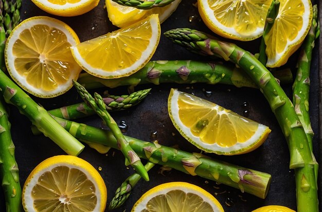 vibrant photo of Lemon juice on asparagus