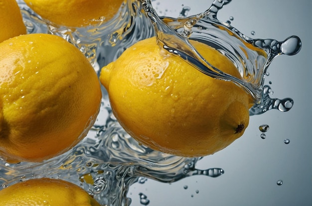 Photo vibrant photo of lemon juice fruit wate