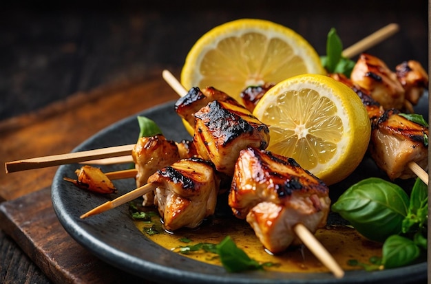 vibrant photo of Lemon juice on grill