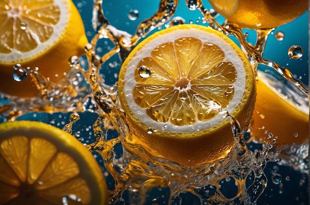 vibrant photo of Lemon juice in iced tea