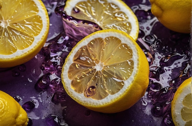 vibrant photo of Lemon juice in lemonlavender