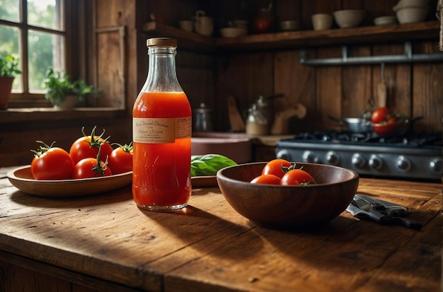 vibrant photo of Rustic Kitchen Scene