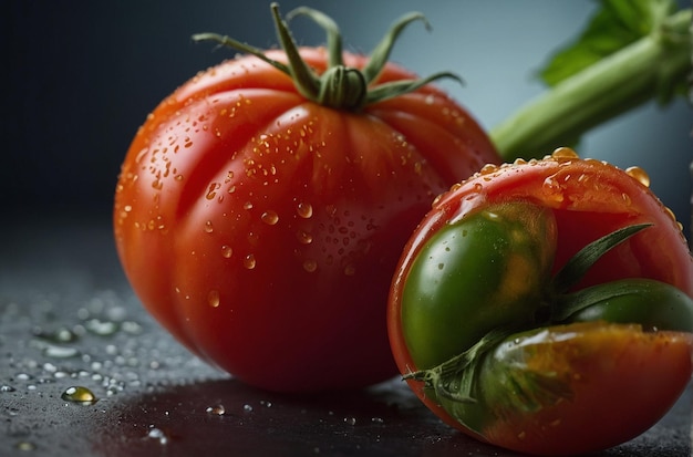 熟したトマトをジュースに圧縮する活発な写真