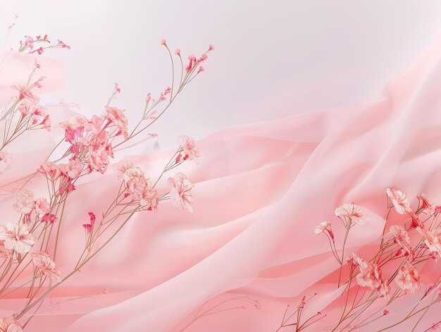 Vibrant pink flowers displayed on a matching pink fabric