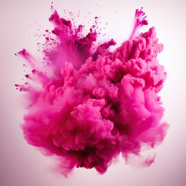 Vibrant Pink Holi Paint Color Powder Festival AI Generated