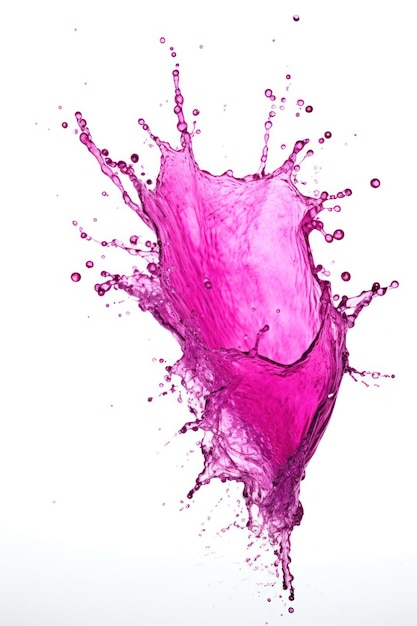 Photo vibrant pink liquid splash isolated on white background