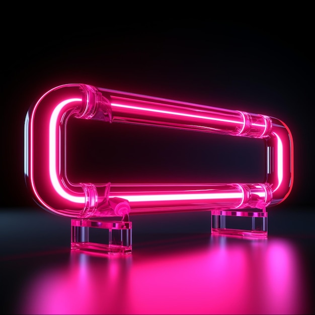 Фото Яркий розовый неоновый элемент значок чата в ярком современном дизайне для размера сообщения в социальных сетях
