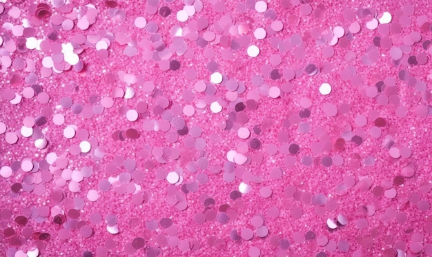 Vibrant pink sequins shimmering on a lustrous background Closeup of radiant glitter backdrop Created with generative AI tools