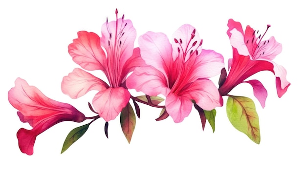 Vibrant Pink Watercolor on White Background in Modern Style Generative AI