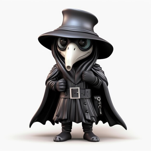 Photo the vibrant plague doctor full body colorful 3d emoji and emoticon on a white background