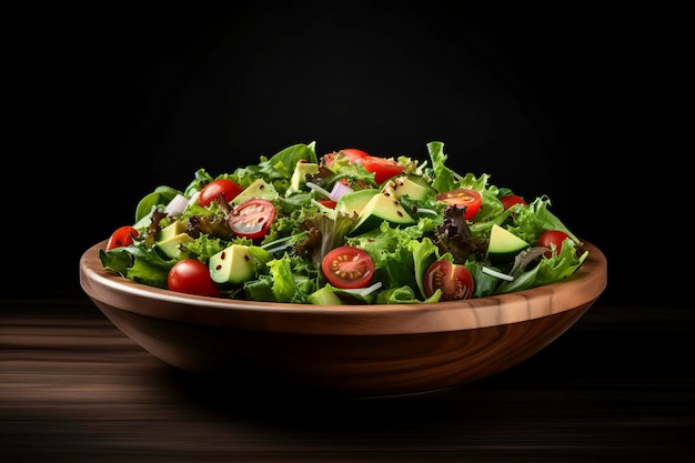 Photo vibrant plate of mixed organic salad symbolizing wholesome natural and healthy eating