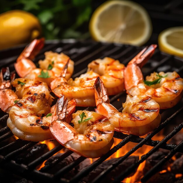 a vibrant plate of shrimps