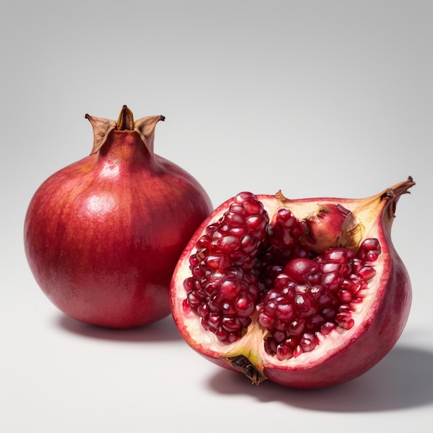 Vibrant Pomegranate Elegance Captivating Photoshoot on White