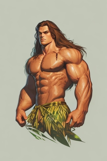 Vibrant powerful and strong tarzan