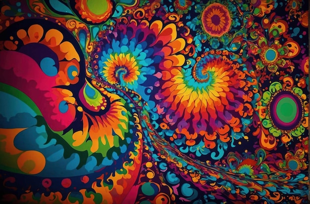 Photo vibrant psychedelic pattern