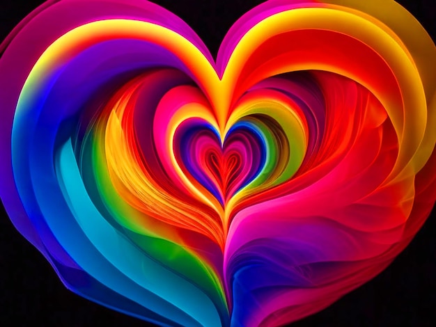 A vibrant pulsing heart radiating a spectrum of colors wallpaper 4k download