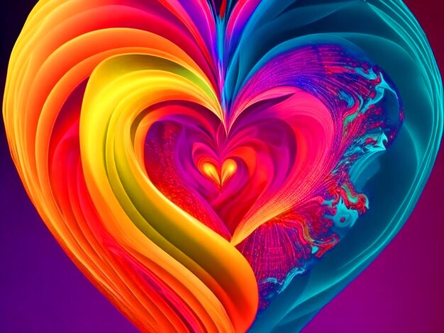 Photo a vibrant pulsing heart radiating a spectrum of colors wallpaper 4k