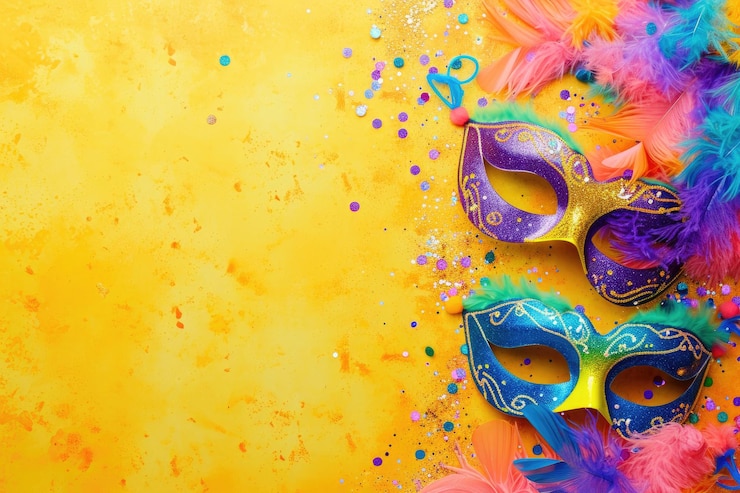 Photo vibrant purim celebration joyful carnaval atmosphere