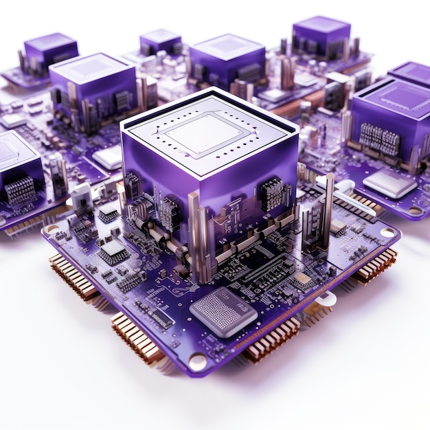 Vibrant Purple Cubes A Unique Blend of Power and Aesthetics for Computer Processors