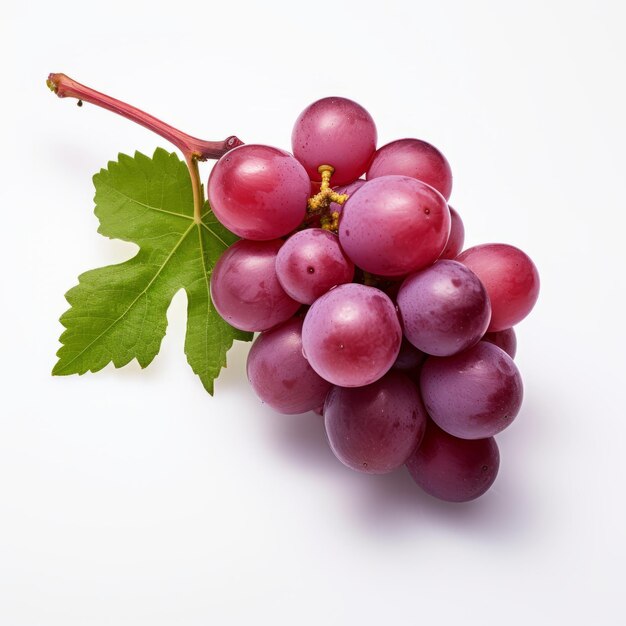 Vibrant Purple Grapes On White Background Ricoh Gr Iii Style