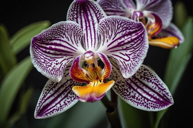 Vibrant purple orchid closeup