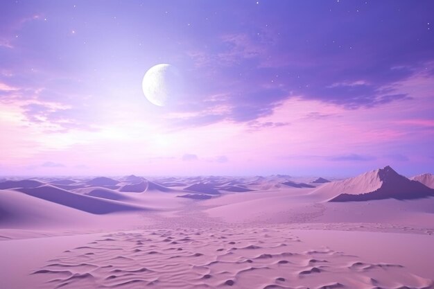 Photo vibrant purple sand dunes in alien landscape
