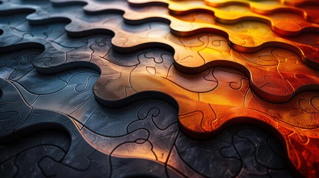 Vibrant Puzzle Piece CloseUp