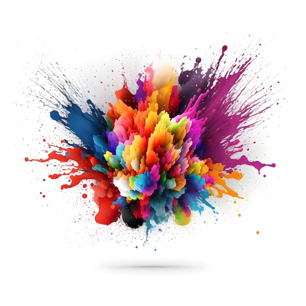 Vibrant Rainbow Powder Burst Explosion