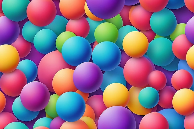 Vibrant Rainbow Spheres Abstract Vector Composition