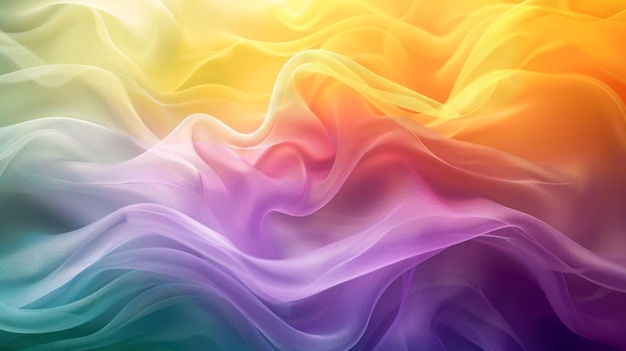 鮮やかな虹色の織物は,質感と流れを示すグラデーション色で優雅に波を起こします.