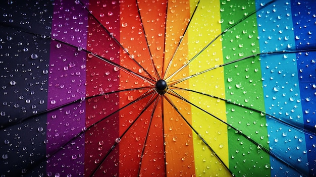 Vibrant Rainfall on Prism Canopy