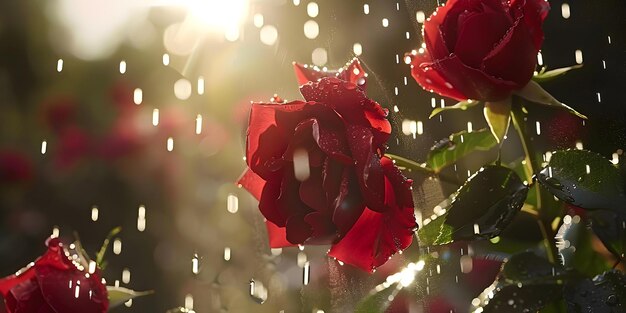 Photo vibrant rainkissed roses