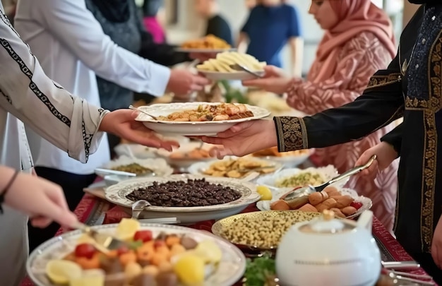 Foto vibrante celebrazione del ramadan e dell'eid ul fitr foto di gioia festiva