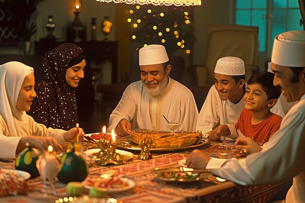 Foto vibrante celebrazione del ramadan e dell'eid ul fitr foto di gioia festiva