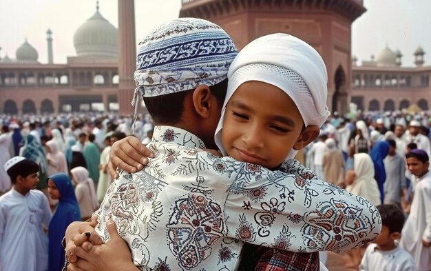 Foto vibrante celebrazione del ramadan e dell'eid ul fitr foto di gioia festiva