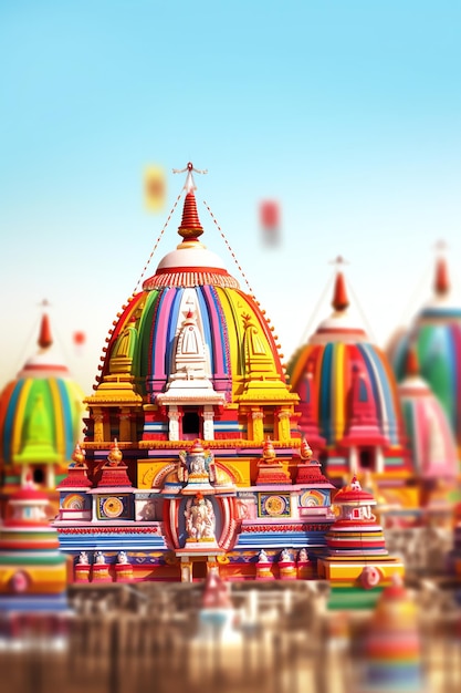 Vibrant Rath Yatra designs for Hindu festival celebration for posters banners and social media