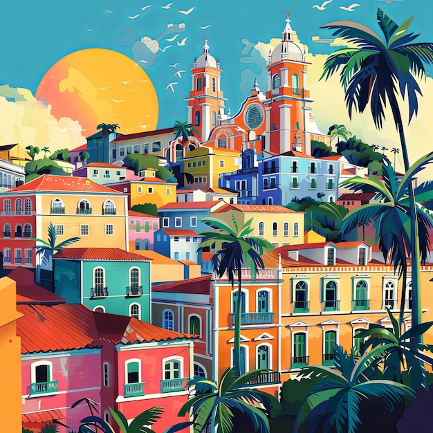 Vibrant Recife Pernambuco Colorful Illustration