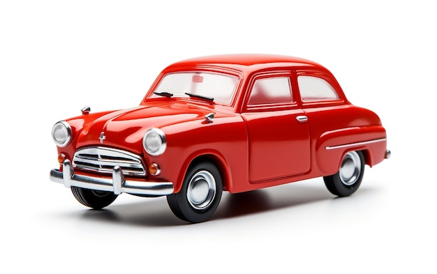 Vibrant Red Car on a White Background Generative AI