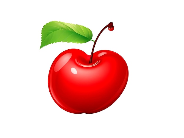 Vibrant red cherry geïsoleerde vector AI_Generated