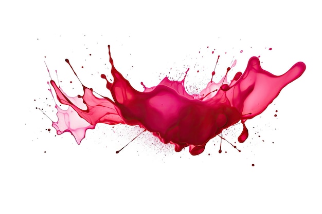 Photo a vibrant red liquid splash against a clean white backdrop