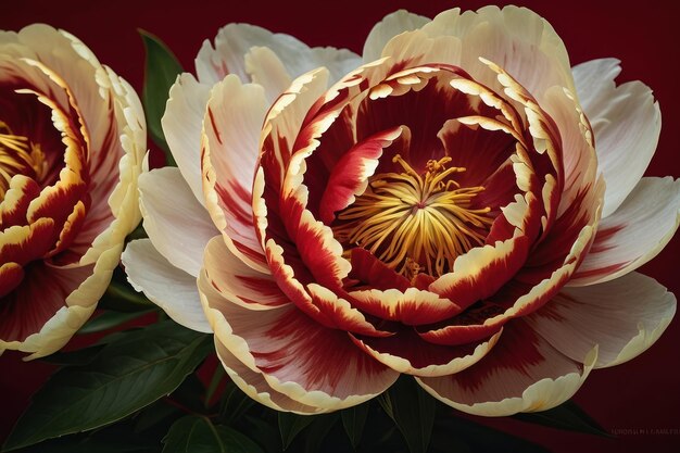 Vibrant Red Peonies on Dark Background