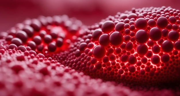 Vibrant red spheres in closeup perfect for visual metaphors or abstract art