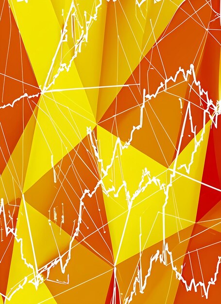 Vibrant Red and Yellow Polygon Background with White 3px Stock Line Separator